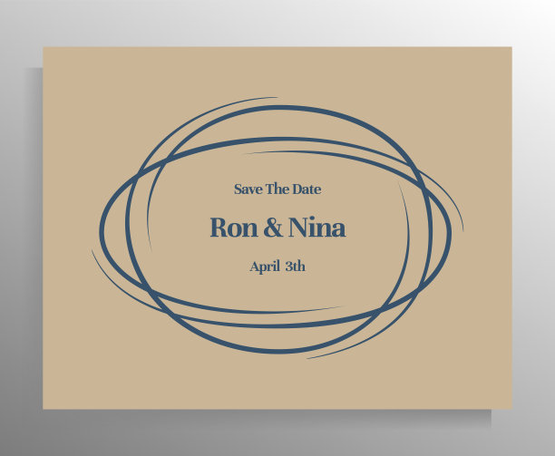 复古婚礼邀请函设计图片下载