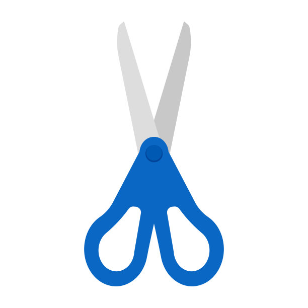 剪刀矢量剪纸为学校文具项目列表工具元素在平面插图图像图片下载
