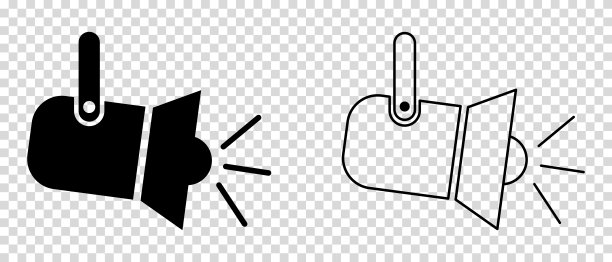 聚光灯下的图标集。矢量图图片下载