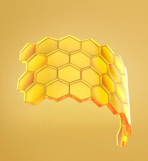 六边形网格蜂窝。3 d演示六边形图片下载