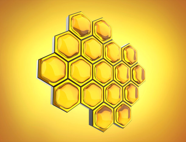 六边形网格蜂窝。3 d演示六边形图片下载