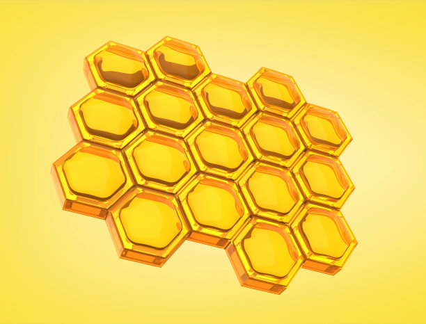 六边形网格蜂窝。3 d演示六边形图片下载