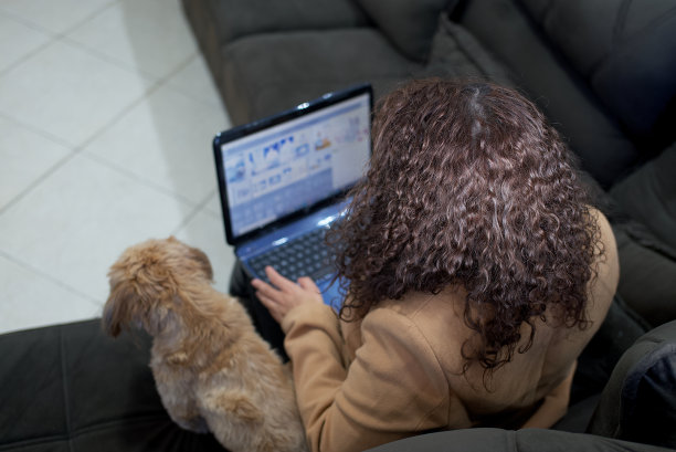 在舒适的家中工作图片下载