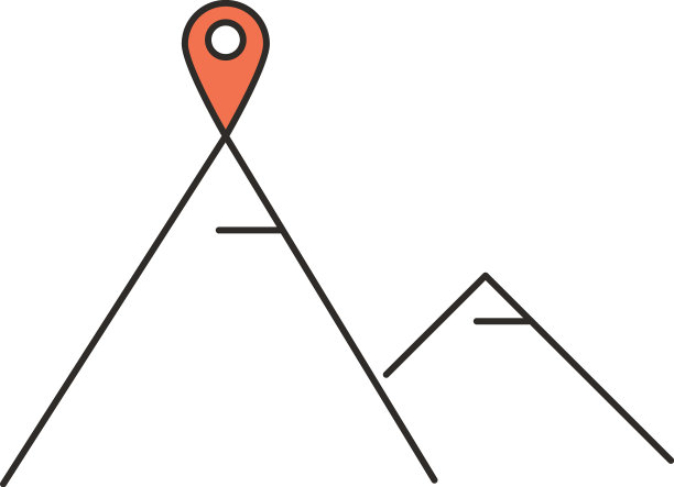 山路径与顶部的高峰图标图片下载