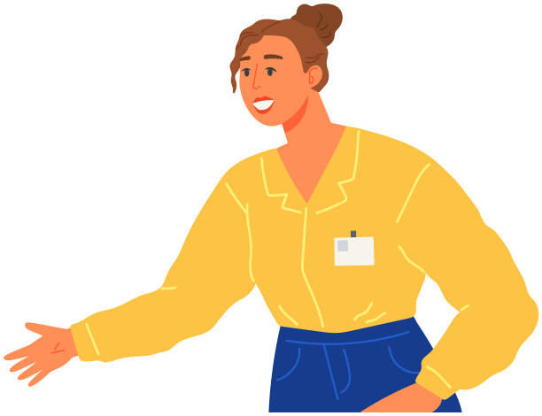 店员或售货员穿着工作服，面带微笑图片下载