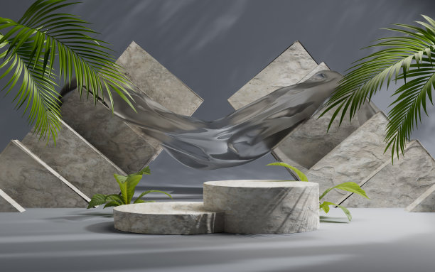 3d渲染抽象平台平台产品展示背景图片下载