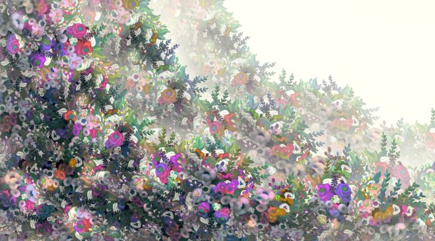 玄幻花的背景。自然风景绘画。春天的概念。图片下载