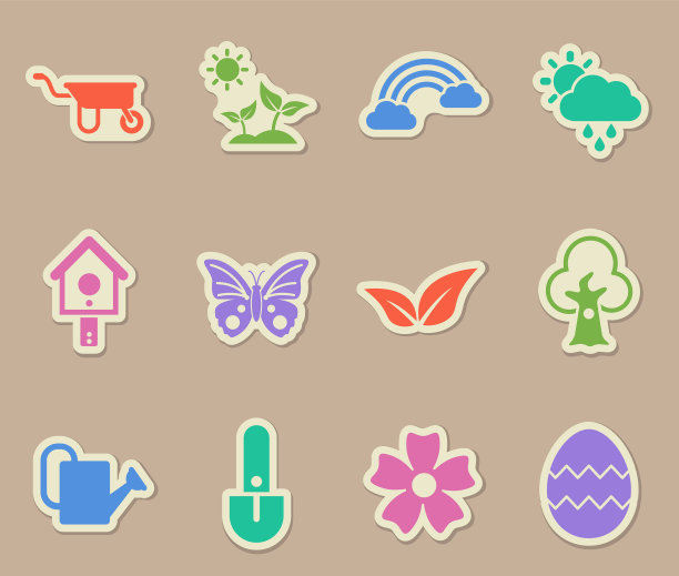 春彩纸贴纸图片下载