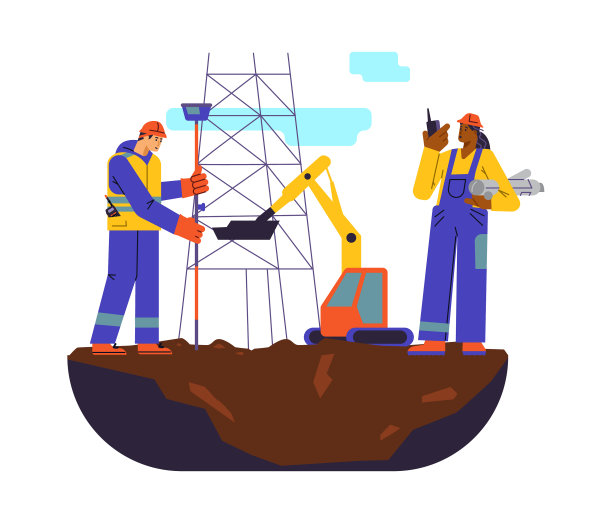 调查工作现场与人，机器和图片下载