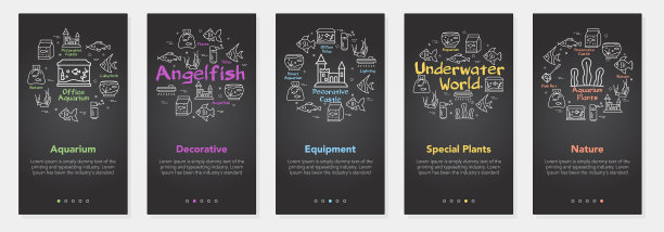 水族馆上板黑色模板垂直图片下载