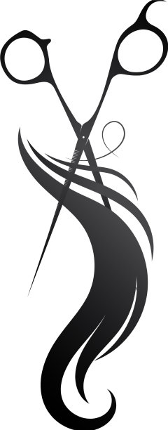 造型师剪刀和美丽的卷发图片下载