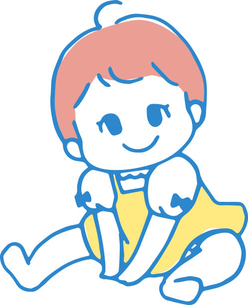 婴儿坐起来的插图图片下载