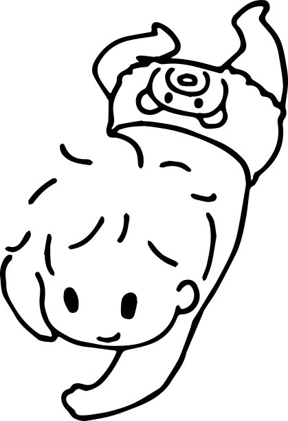 婴儿爬行的插图图片下载