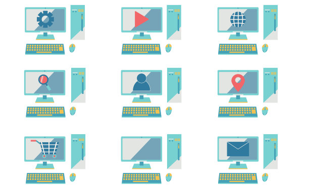 桌面电脑图标插图集图片下载