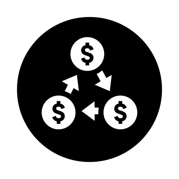 货币回收图标黑色矢量图形图片下载