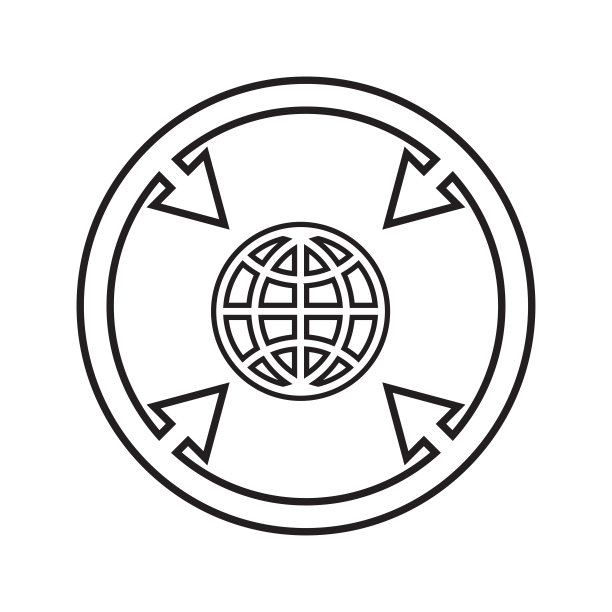 链接车轮轮廓图标。艺术线条矢量。图片下载