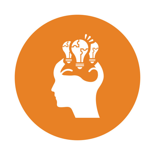 解决问题的图标。橙色向量EPS。图片下载