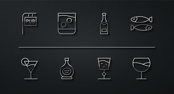 设置线街招牌与酒吧马提尼杯图片下载