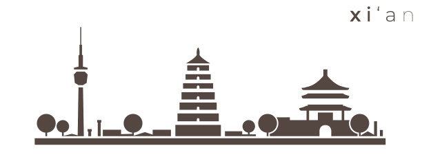 西安简约的单色天际线图片下载