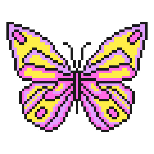 蝴蝶像素艺术。昆虫图片下载