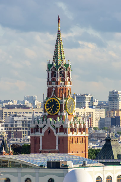 莫斯科克里姆林宫的斯帕斯卡娅塔，俄罗斯图片下载