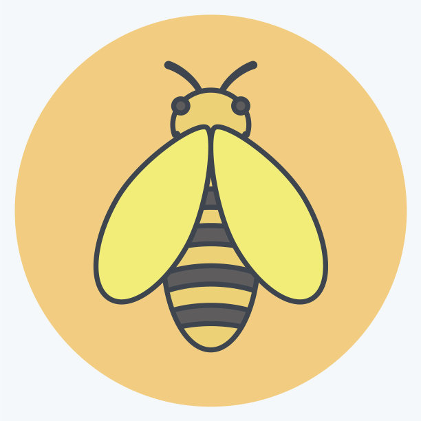 图标蜜蜂适合作为动物标志色的伴侣图片下载