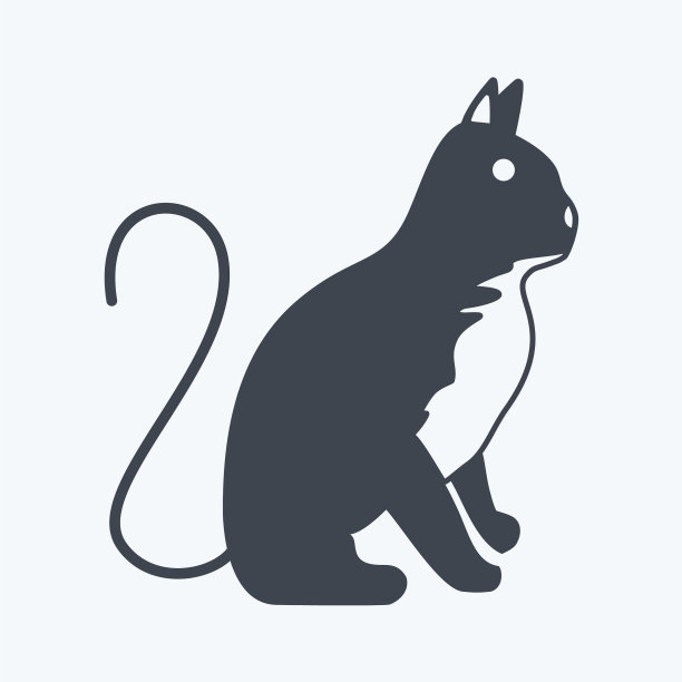 图标猫适合动物符号字形风格图片下载
