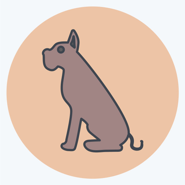 图标狗适合象征动物颜色的伴侣图片下载