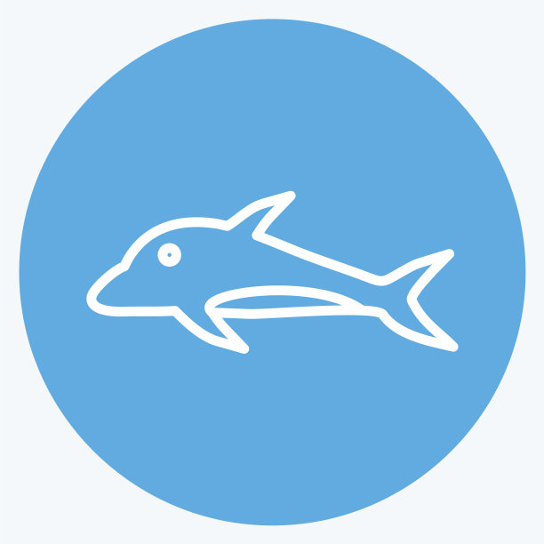 图标海豚适合海的象征蓝色的眼睛图片下载