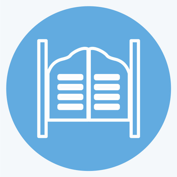 图标门适合狂野西部的象征蓝色图片下载