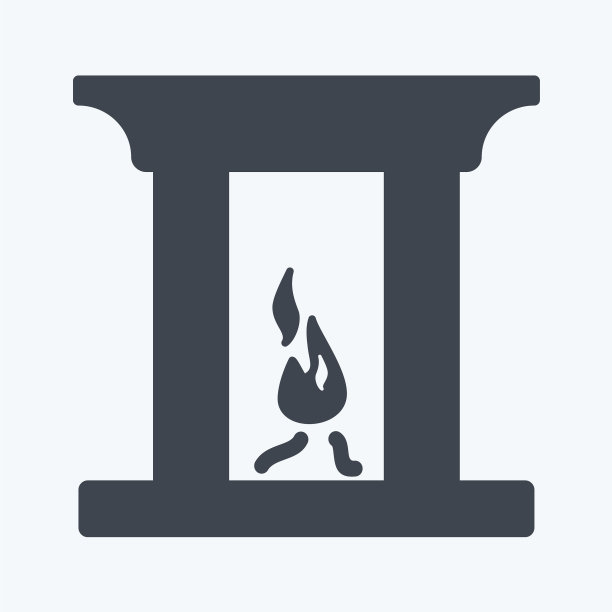 适合家用的壁炉图标符号字形图片下载