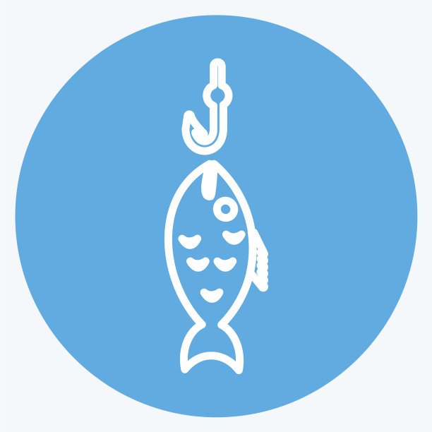 图标鱼捕获适合海象征蓝色图片下载