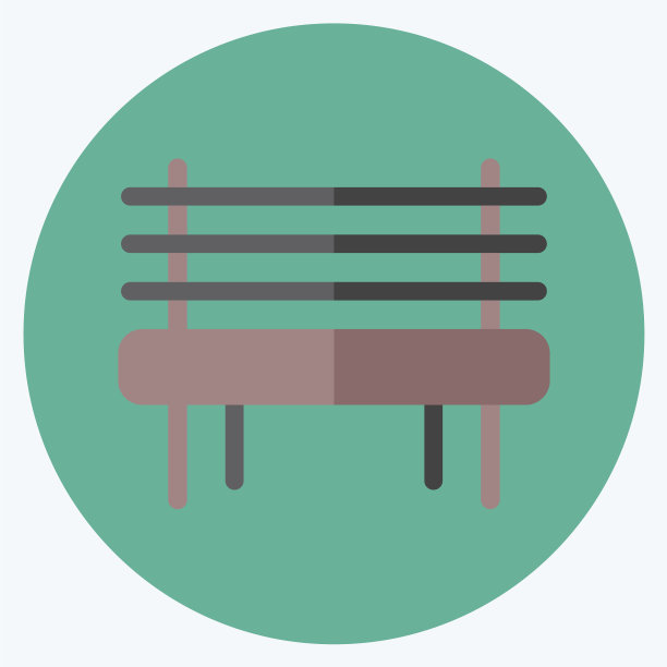 Icon花园长凳，适合花园标志平图片下载