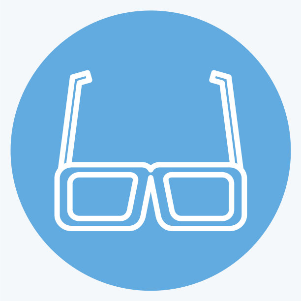 图标眼镜适合党象征蓝色的眼睛图片下载