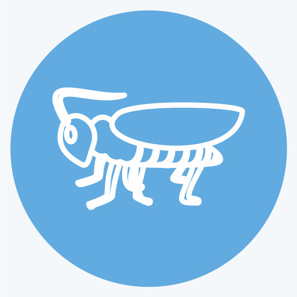 图标蚱蜢适合象征动物蓝色图片下载