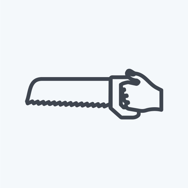 图标手持锯子，适合手部动作符号图片下载