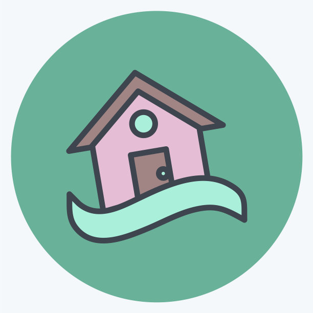 图标房屋在洪水中适合作为灾难的象征图片下载