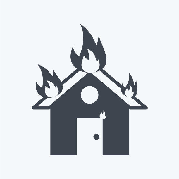 图标房屋着火，适合作为灾难的标志图片下载