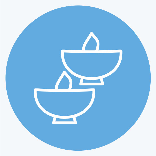 图标点燃碗适合温泉象征蓝色图片下载
