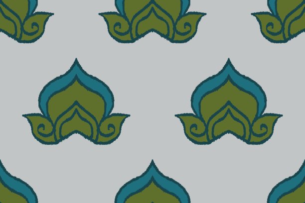 插图，伊卡特印花纺织品图案墙纸图片下载