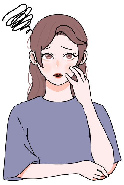 一个陷入困境的年轻女人的插图图片下载