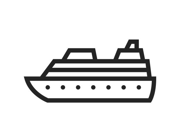 邮轮航线图标。海上旅行和邮轮的象征。孤立的矢量图图片下载