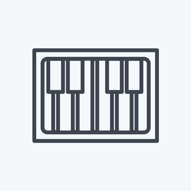 玩具钢琴图标 - 线条风格图片下载