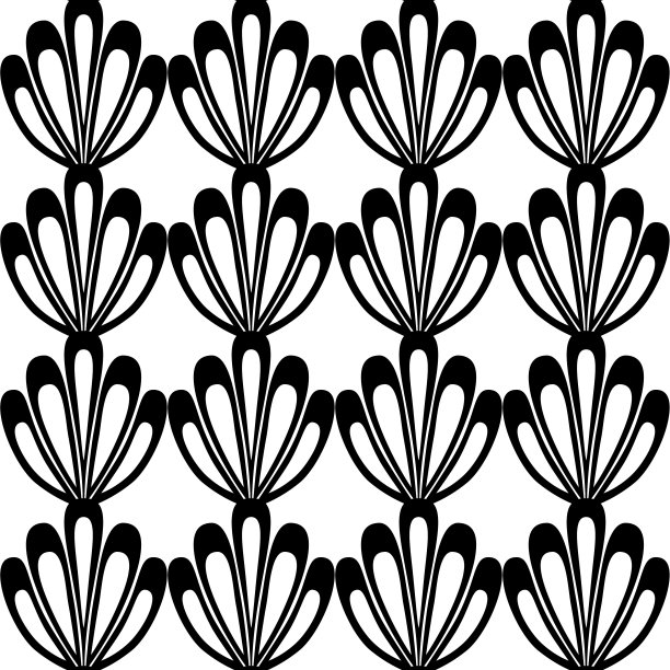 黑白无缝图案蛤蜊海贝壳，简单对比纺织背景图片下载