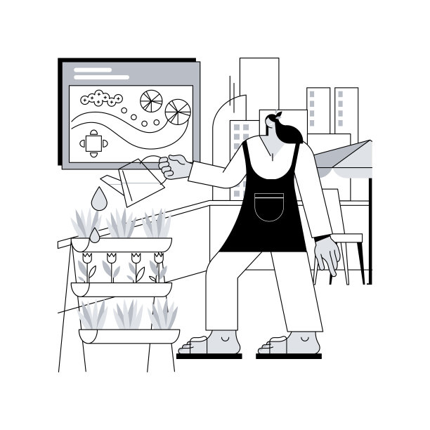 景观设计抽象概念矢量插图。图片下载