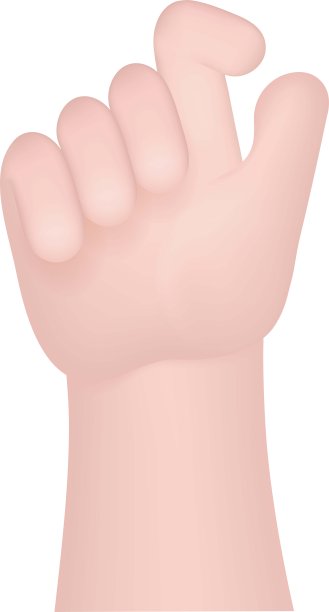 3d卡通人类手势。手Emoji。图片下载