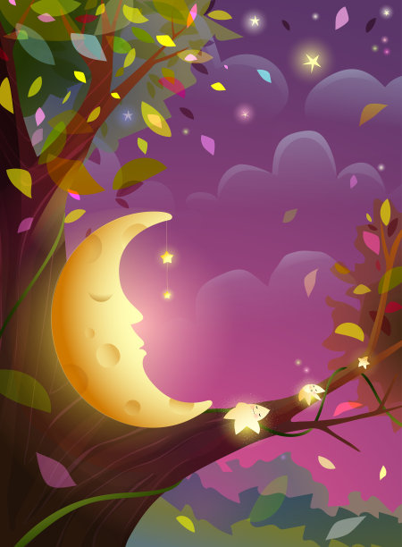 紫金梦景与月色图片下载