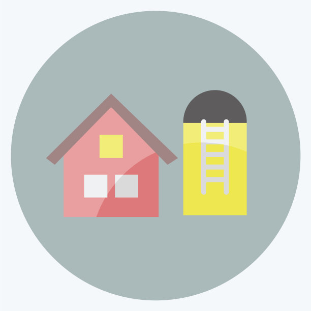 图标筒仓适合园林符号的平面风格图片下载