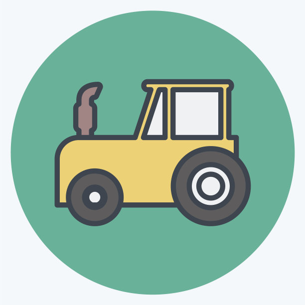 图标拖拉机适合园林标志色图片下载