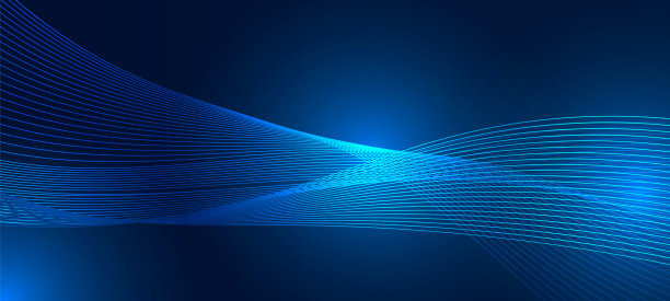 蓝色波浪线粒子技术背景图片下载